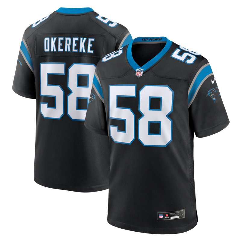Carolina Panthers Bobby Okereke Nike Black Team Game Jersey