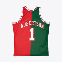 Milwaukee Bucks Mitchell & Ness Oscar Robertson 1971 Split Swingman Jersey - Green/Red