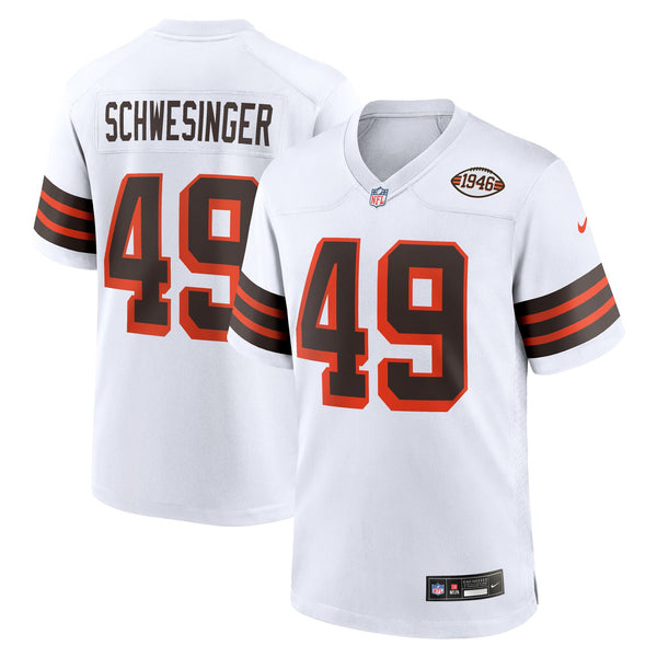 Cleveland Browns Carson Schwesinger Nike Alternate White Alternate Game Jersey