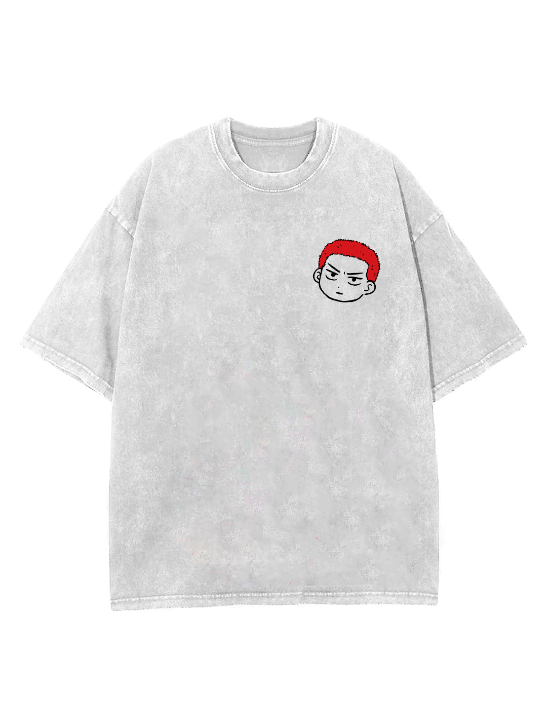 Washed grey t-shirt with Hanamichi Sakuragi Slam Dunk Built in Game graphic – photo 2