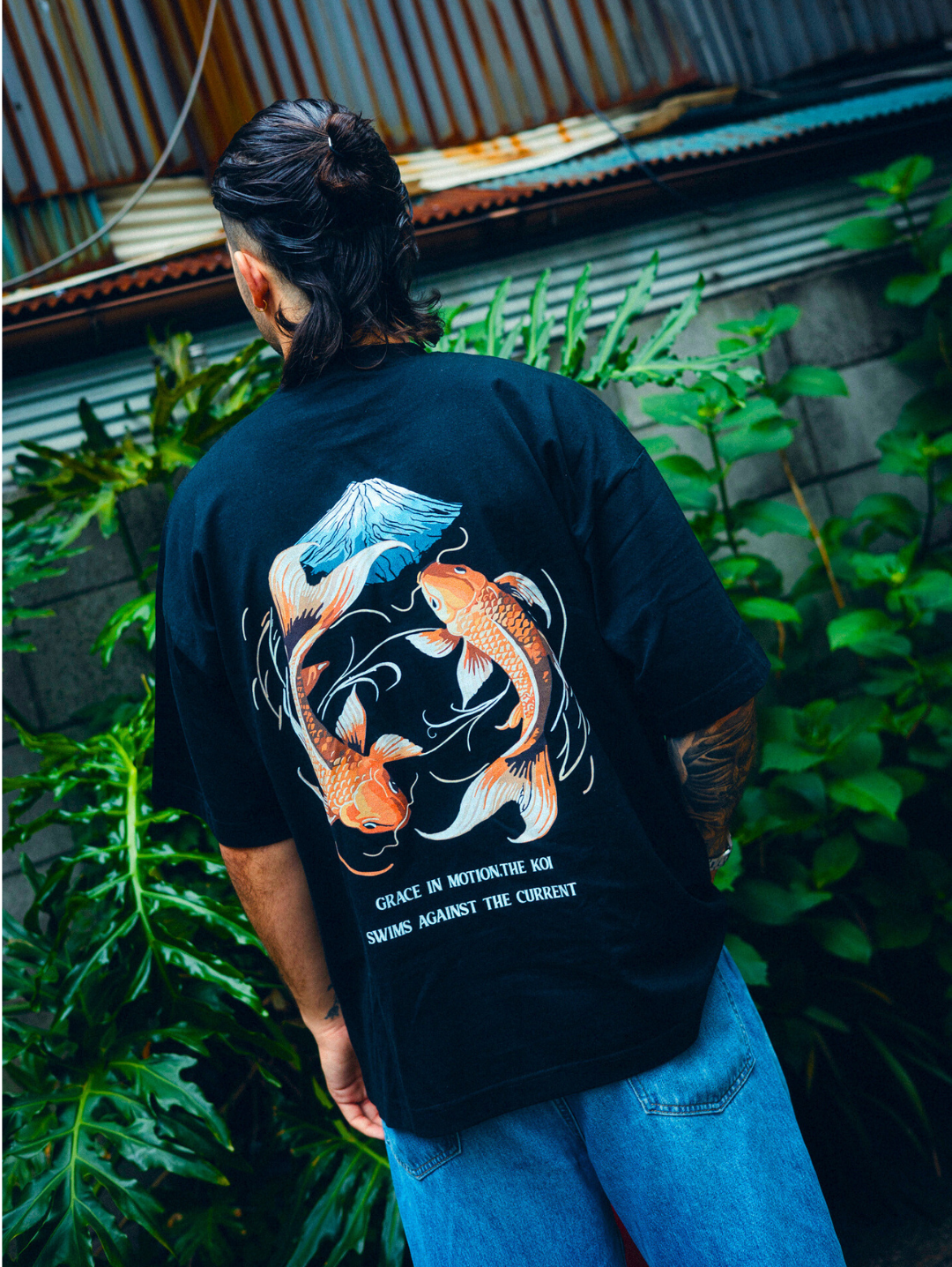 Black t-shirt with Koi Fish Koi Fish graphic – photo 3