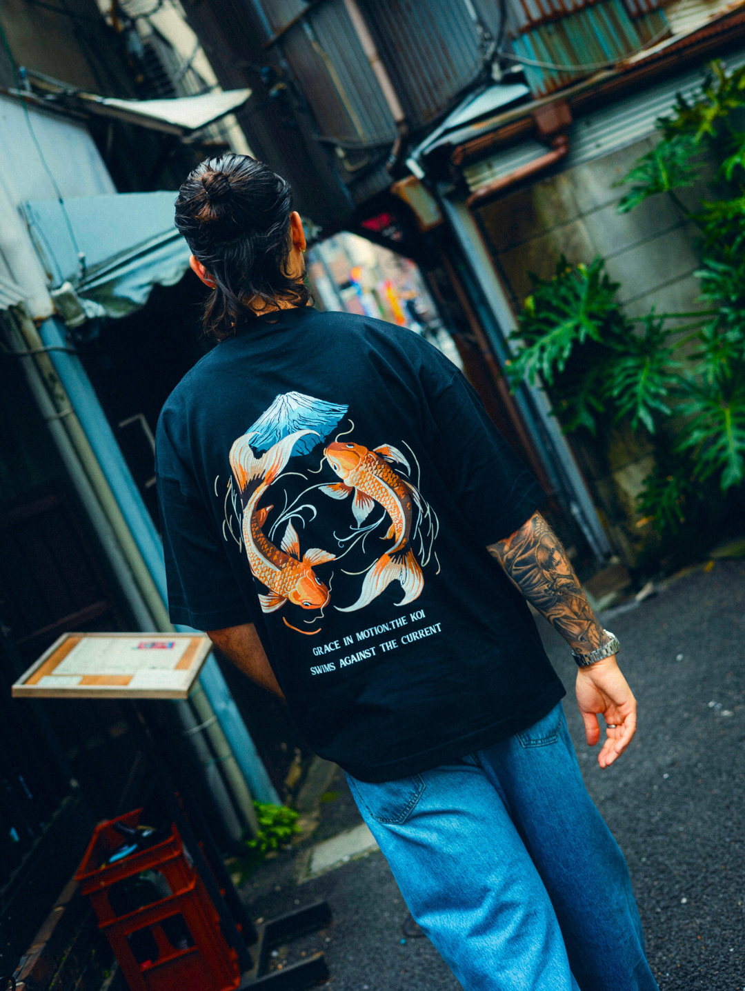 Black t-shirt with Koi Fish Koi Fish graphic – photo 4