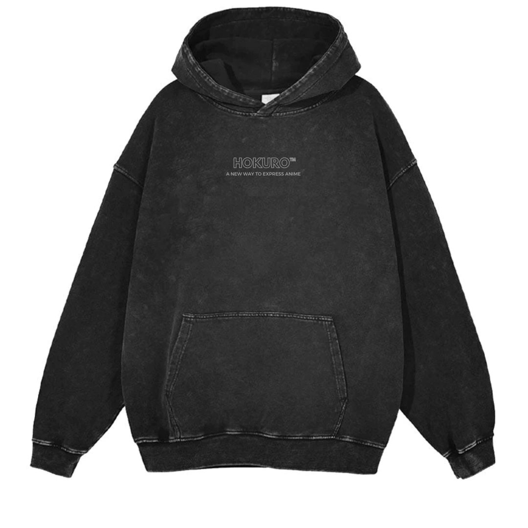 Washed black hoodie with Ippo Makunouchi Hajime No Ippo Boxing graphic – photo 2