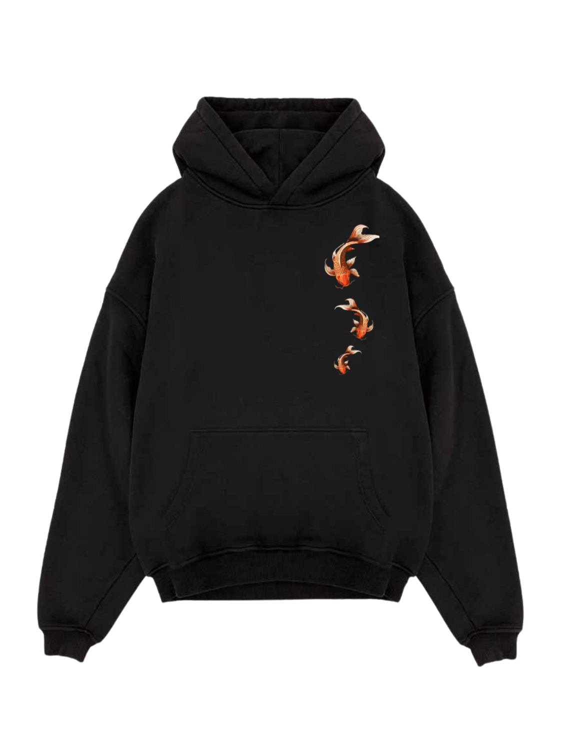 Black hoodie with Koi Fish Koi Fish graphic – photo 2