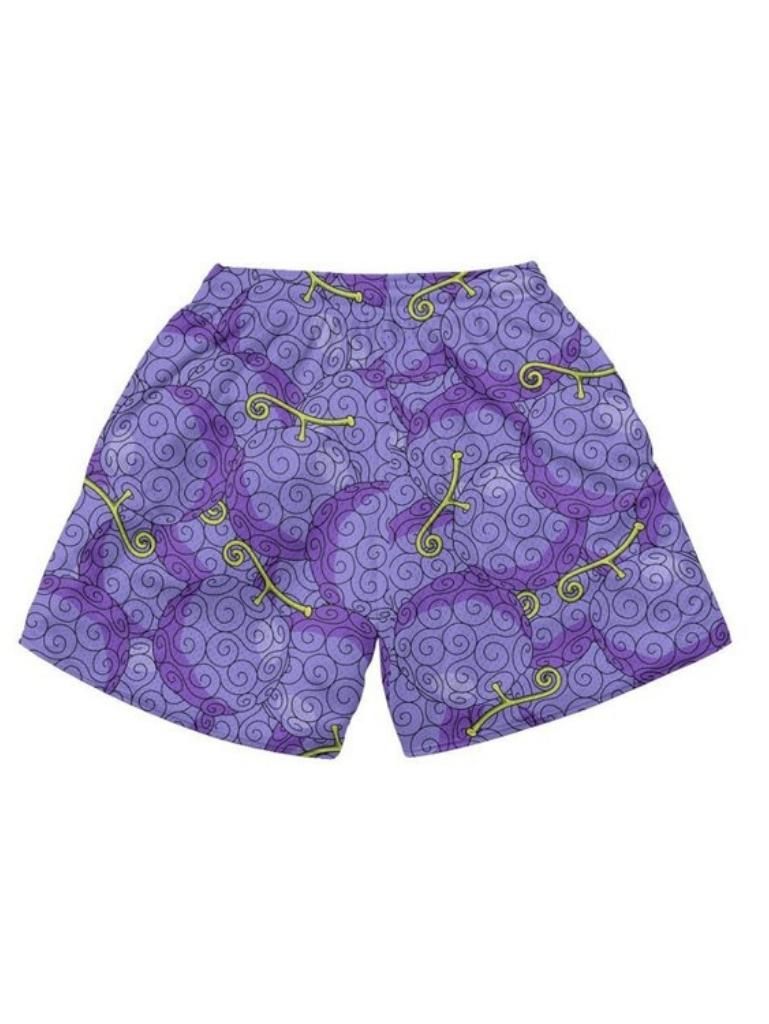 Purple shorts with Gomu Gomu no Mi (Devil Fruit) One Piece Devil Fruit graphic – photo 2