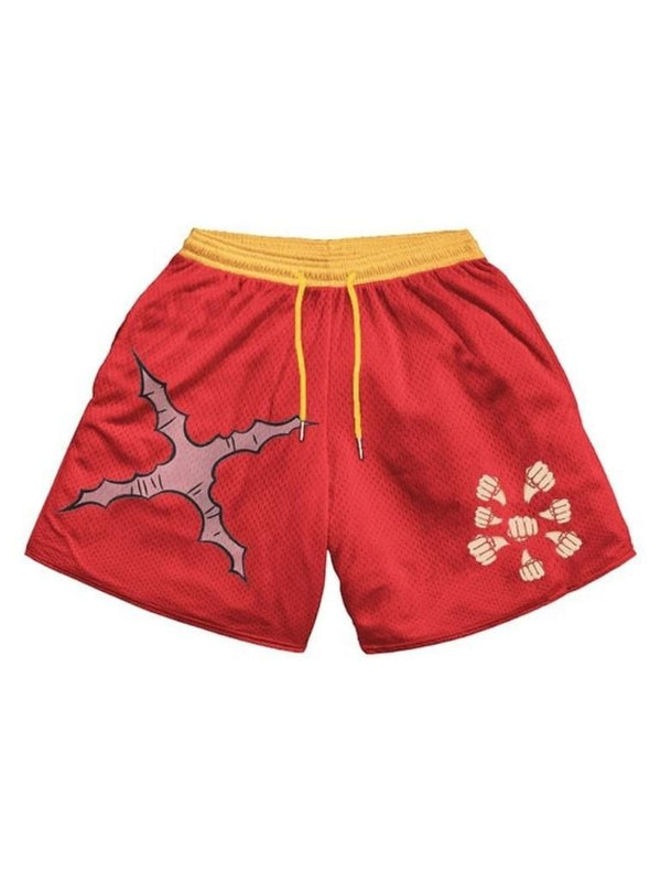 Red shorts with Monkey D. Luffy One Piece Rubber graphic – photo 1