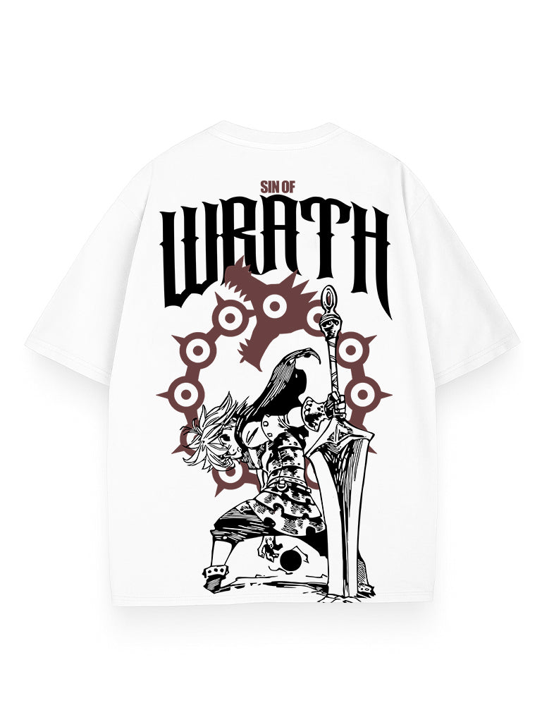 White t-shirt with Meliodas The Seven Deadly Sins Wrath of a Devil graphic – photo 1