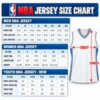 NBA Jersey Size Chart