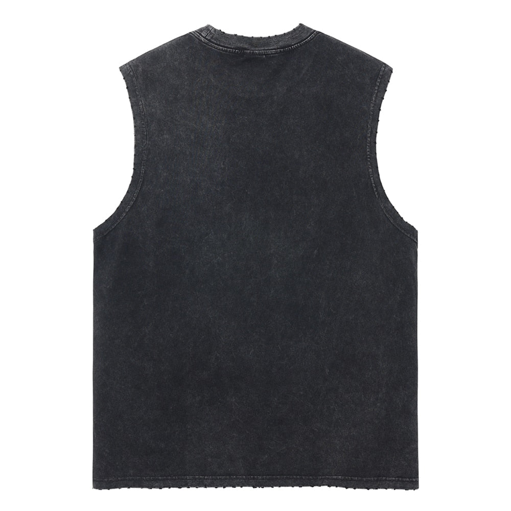 Washed black tank top with Monkey D. Luffy One Piece Sun God graphic – photo 2