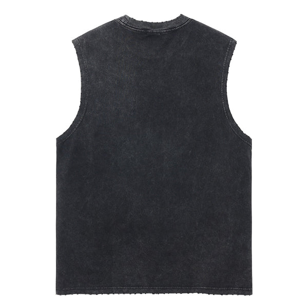 Washed black tank top with Monkey D. Luffy One Piece Sun God graphic – photo 2