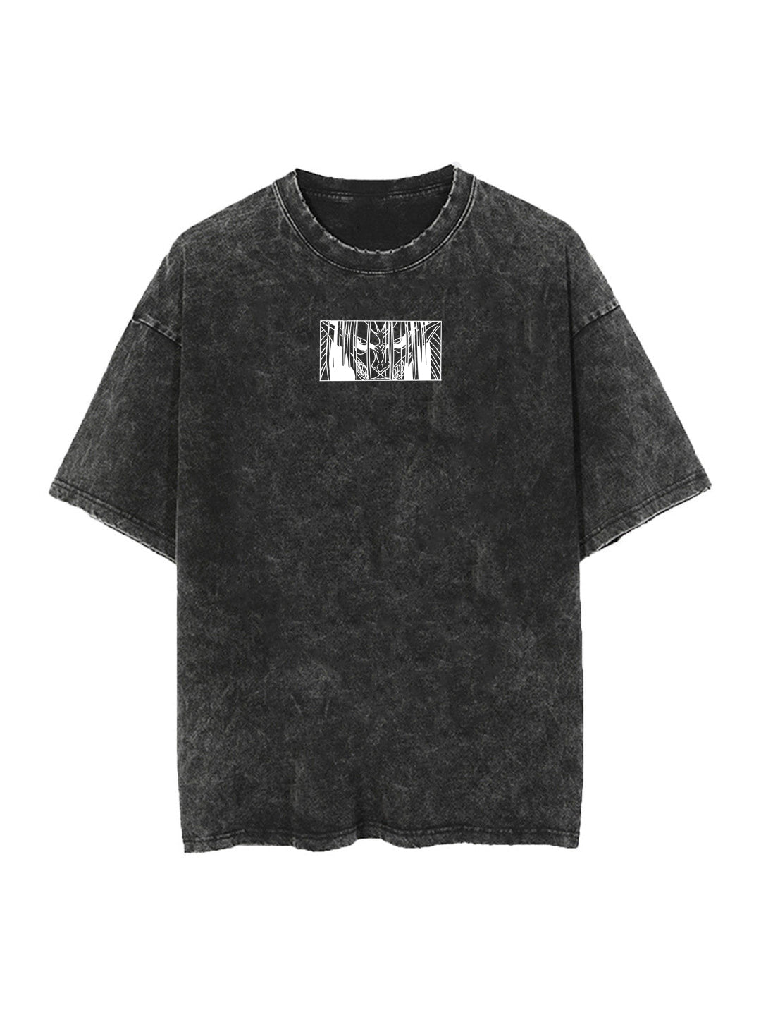 Washed black t-shirt with Founding Titan Attack On Titan Titan of Doom graphic – photo 2