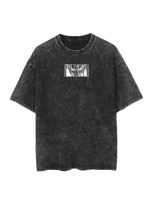 Washed black t-shirt with Founding Titan Attack On Titan Titan of Doom graphic – photo 2
