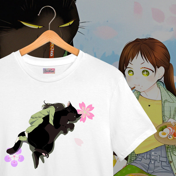 Yukichi & Saku Snoozing Classic White - The Masterful Cat Is Depressed Again Today Oversized Tee