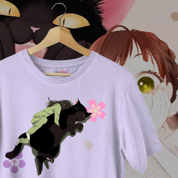 Yukichi & Saku Snoozing Lavender Wash - The Masterful Cat Is Depressed Again Today Oversized Tee