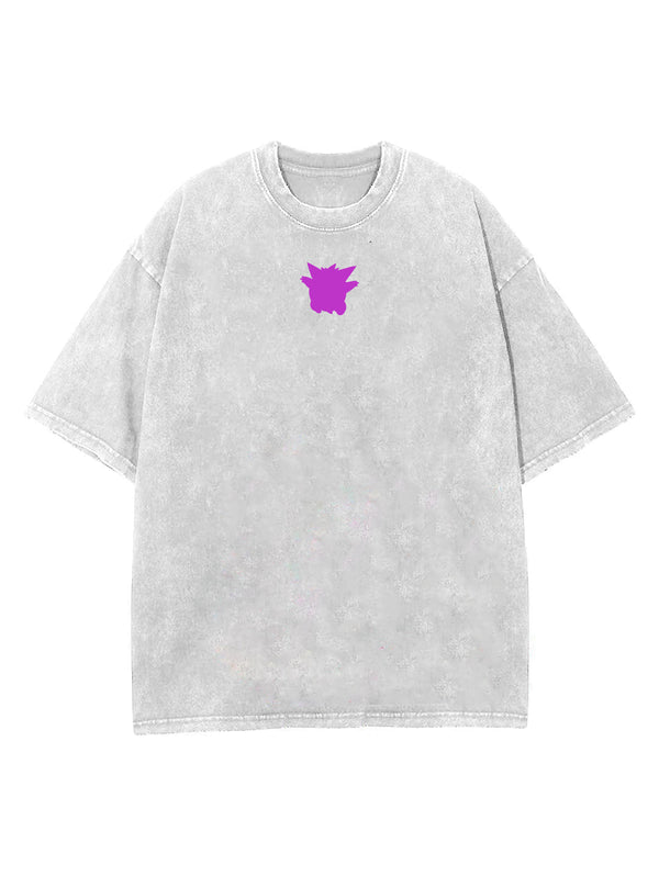 Washed grey t-shirt with Gengar Pokemon 2-Sided Ghost graphic – photo 2