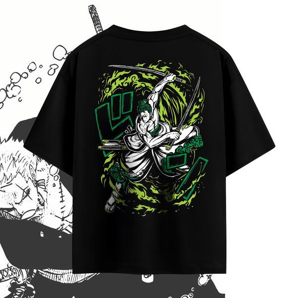 Zoro Pirate Flag Chest Print - One Piece Oversized Tee