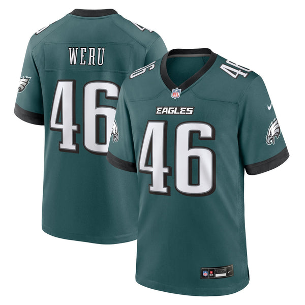 Philadelphia Eagles Joshua Weru Nike Midnight Green Team Game Jersey