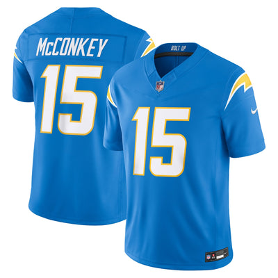 Los Angeles Chargers Ladd McConkey Nike Powder Blue Team Vapor F.U.S.E. Printed Limited Jersey