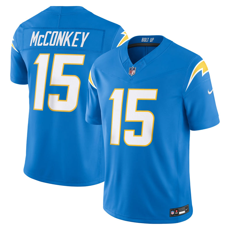 Los Angeles Chargers Ladd McConkey Nike Powder Blue Team Vapor F.U.S.E. Printed Limited Jersey
