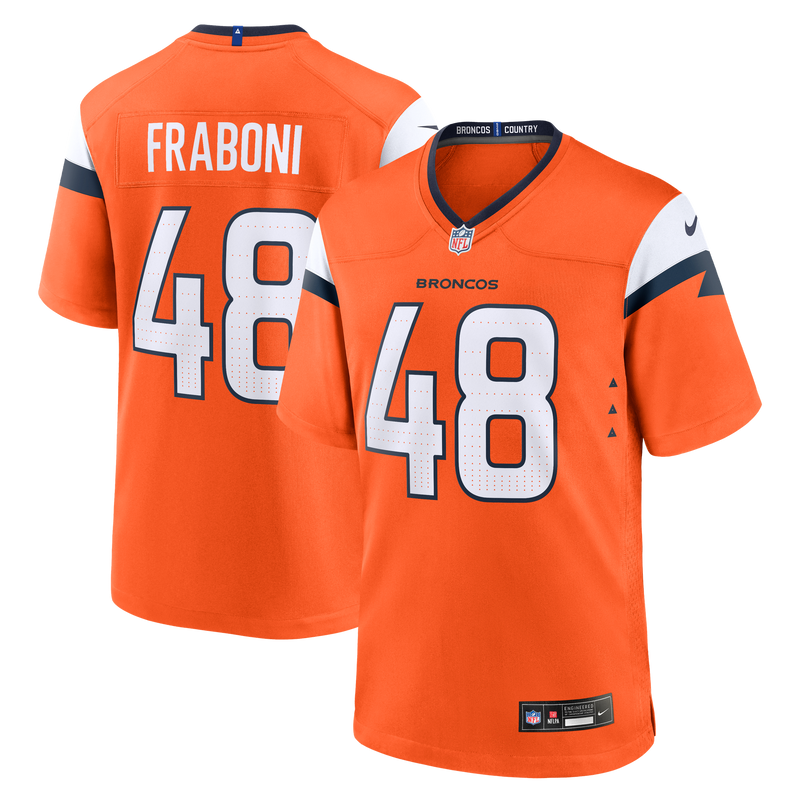 Denver Broncos Mitchell Fraboni Nike Orange Team Game Jersey