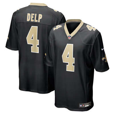 New Orleans Saints Oscar Delp Nike Black Team Game Jersey