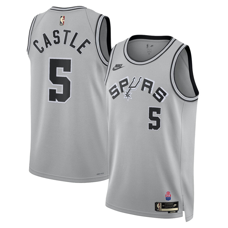 San Antonio Spurs Stephon Castle - Silver jersey – view 1