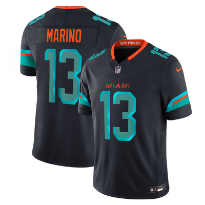 Miami Dolphins Dan Marino Nike Navy Rivalries Collection Printed Limited Jersey