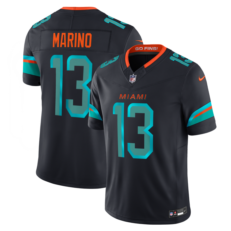 Miami Dolphins Dan Marino Nike Navy Rivalries Collection Printed Limited Jersey