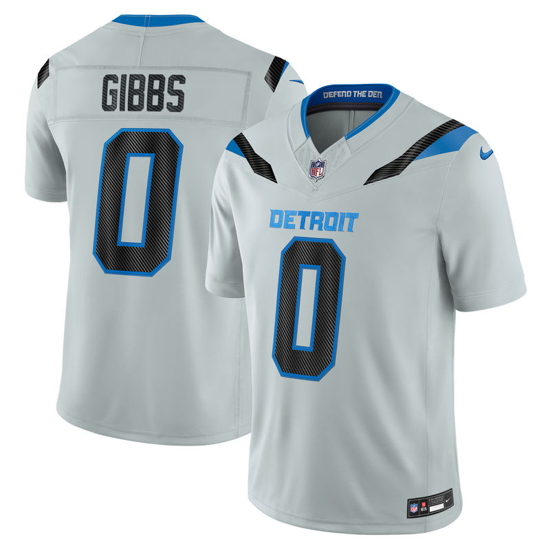 Detroit Lions Jahmyr Gibbs Nike Silver 2026 Rivalries Collection Printed Limited Jersey
