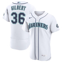 Seattle Mariners Logan Gilbert Nike White Home 50th Season Authentic Jersey