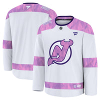 New Jersey Devils Fanatics White 2024 Hockey Fights Cancer Practice Jersey