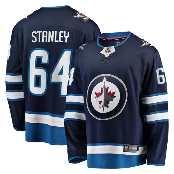 Winnipeg Jets Logan Stanley Fanatics Navy Home Premier Breakaway Player Jersey