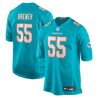 Miami Dolphins Aaron Brewer Nike Aqua Game Jersey