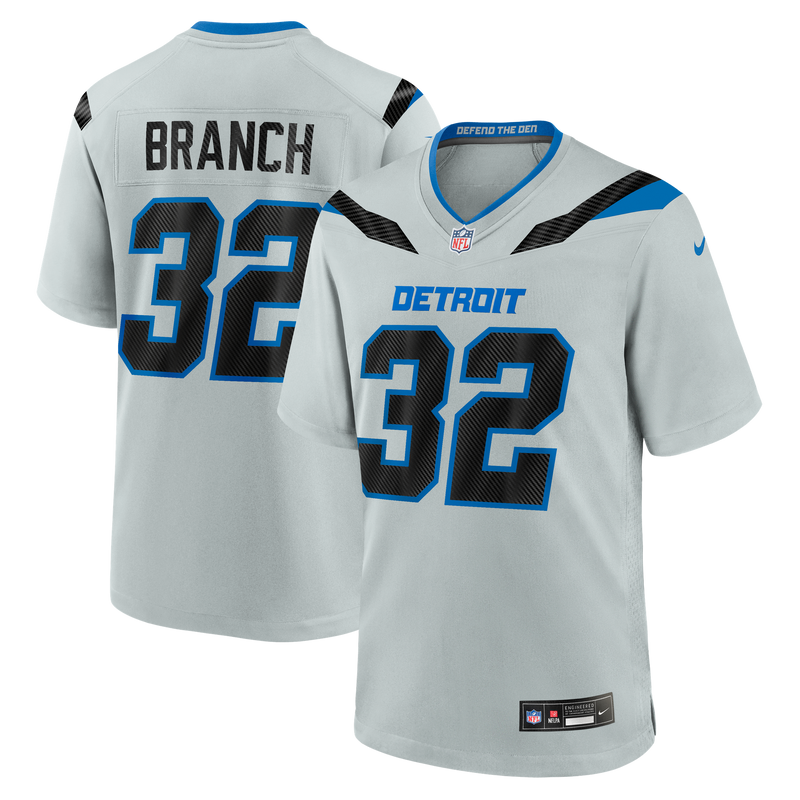 Detroit Lions Brian Branch Nike Silver 2026 Rivalries Collection Game Jersey