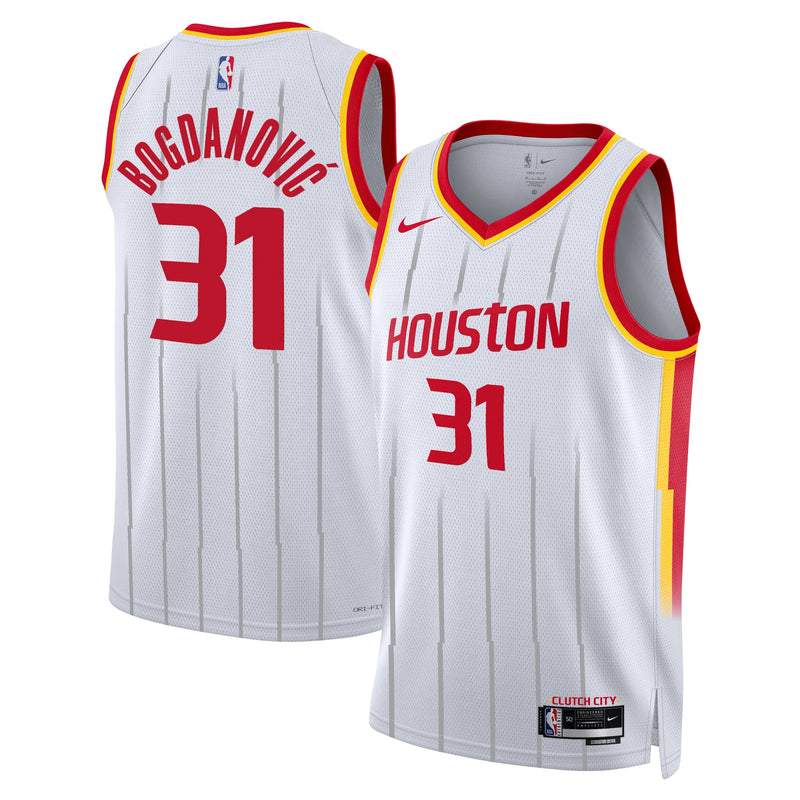 Houston Rockets Nike Replica Association Edition Swingman Jersey - White - Bogdan Bogdanović -