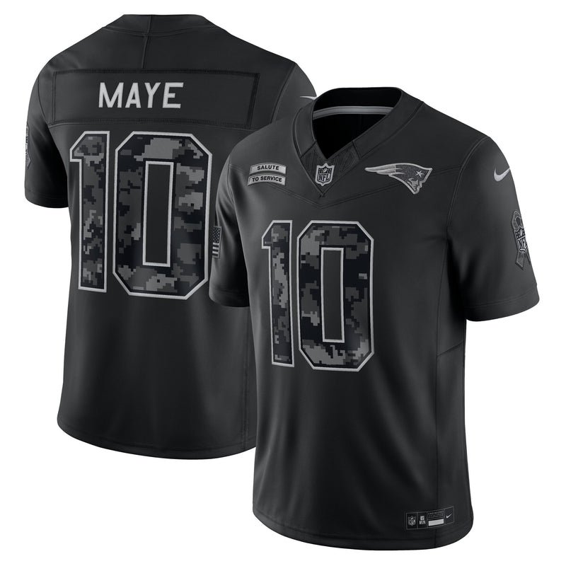 New England Patriots Drake Maye Black jersey – view 1