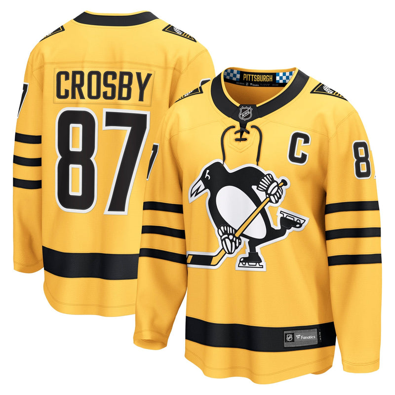 Pittsburgh Penguins Sidney Crosby Gold jersey – view 1