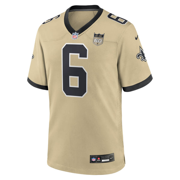 New Orleans Saints Tyler Shough Nike Gold Alternate 60th Season Game Jersey