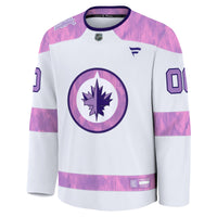 Winnipeg Jets Fanatics White 2024 Hockey Fights Cancer Custom Practice Jersey