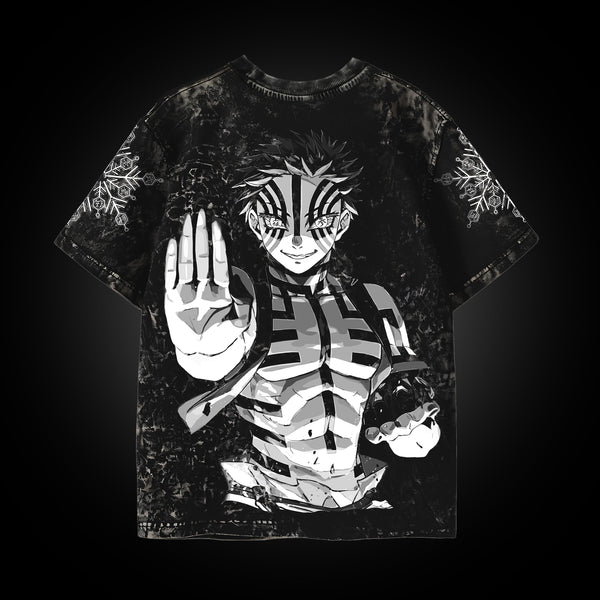Akaza Destructive Death Vintage - Demon Slayer Oversized Tee