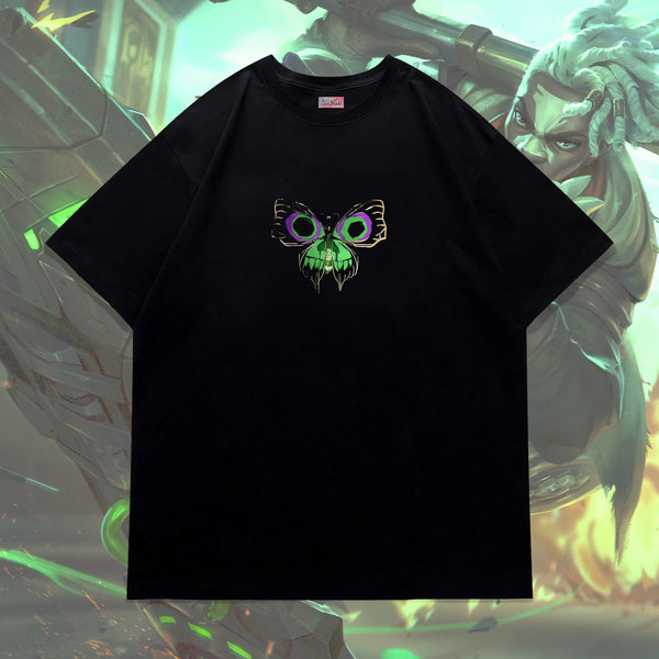 Butterfly Skull Mask Glow - Arcane Oversized Tee