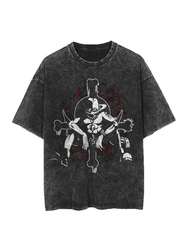 Vintage black t-shirt with Portgas D. Ace One Piece Ace graphic – photo 1