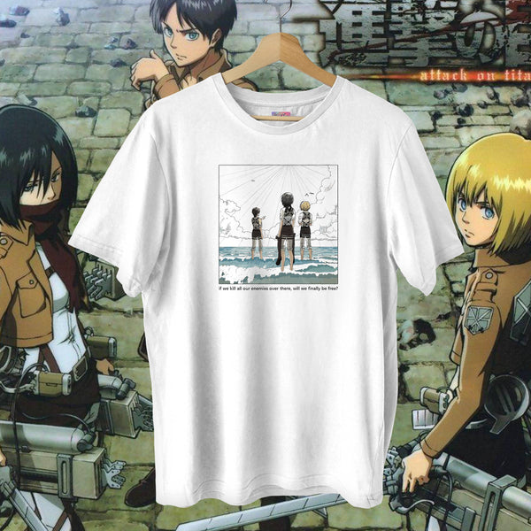 Freedom Beach Panel Bold - Attack on Titan Oversized Tee