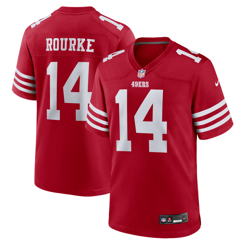 San Francisco 49ers Kurtis Rourke Nike Scarlet Team Game Jersey