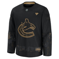 Vancouver Canucks Fanatics Black 2024 Military Appreciation Practice Jersey