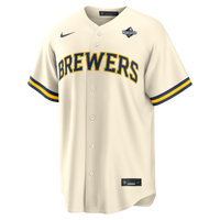 Milwaukee Brewers Christian Yelich Cream jersey – view 3