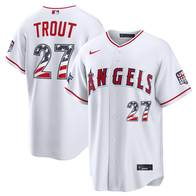 2026 All-Star Edition Stars & Stripes Los Angeles Angels Mike Trout Nike White Stadium Jersey