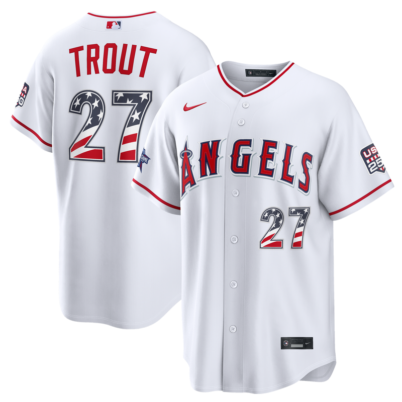 2026 All-Star Edition Stars & Stripes Los Angeles Angels Mike Trout Nike White Stadium Jersey