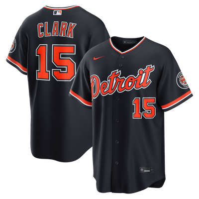 Detroit Tigers Max Clark Nike Navy Alternate Stadium Jersey