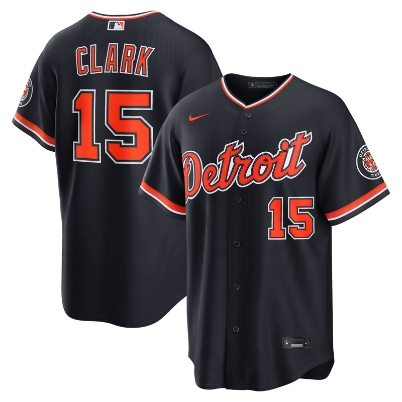Detroit Tigers Max Clark Nike Navy Alternate Stadium Jersey
